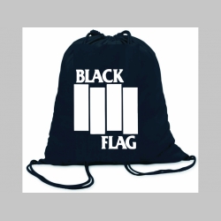 Black Flag ľahké sťahovacie vrecko ( batôžtek / vak ) s čiernou šnúrkou, 100% bavlna 100 g/m2, rozmery cca. 37 x 41 cm